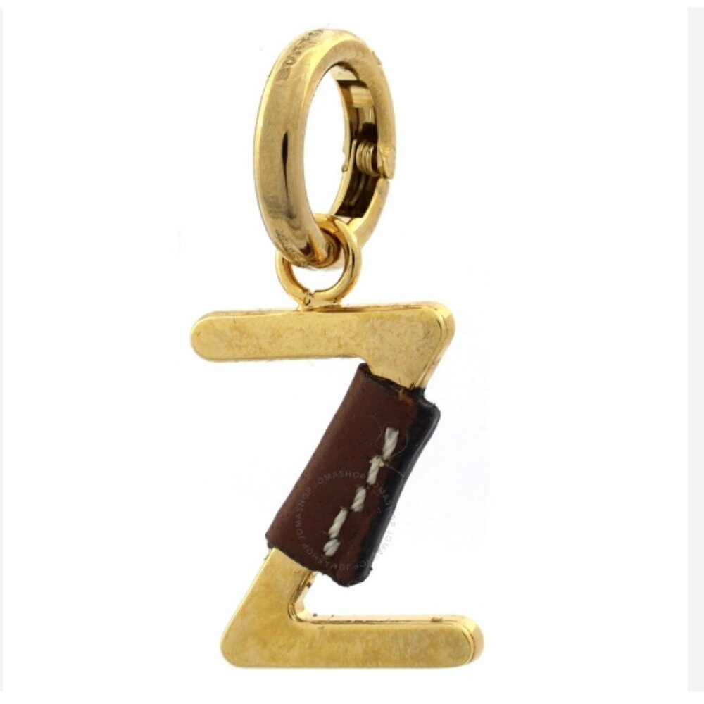 Brand new Burberry Leather-Wrapped Z Alphabet Charm in Light Gold/Tan